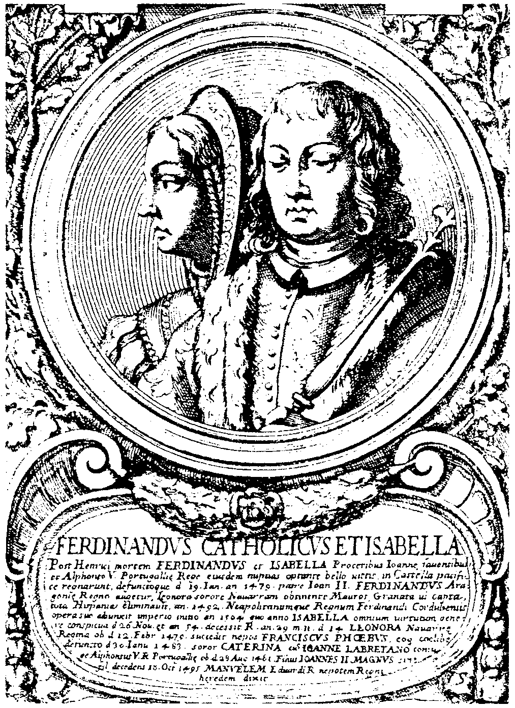 King Ferdinand and Queen Isabella of Spain. Their marriage in 1469 united the provinces of Castile and Aragon. In 1492 their armies took Granada, the last Muslim stronghold in Spain, and unified the country. That same year “their Catholic majesties” banished the Jews from the kingdom. Similarly, the Muslims were driven out or forcibly baptized in 1502. In the decades that followed, Spain amassed great wealth and a vast empire. By the late 1500s it was the world’s foremost military and colonial power.