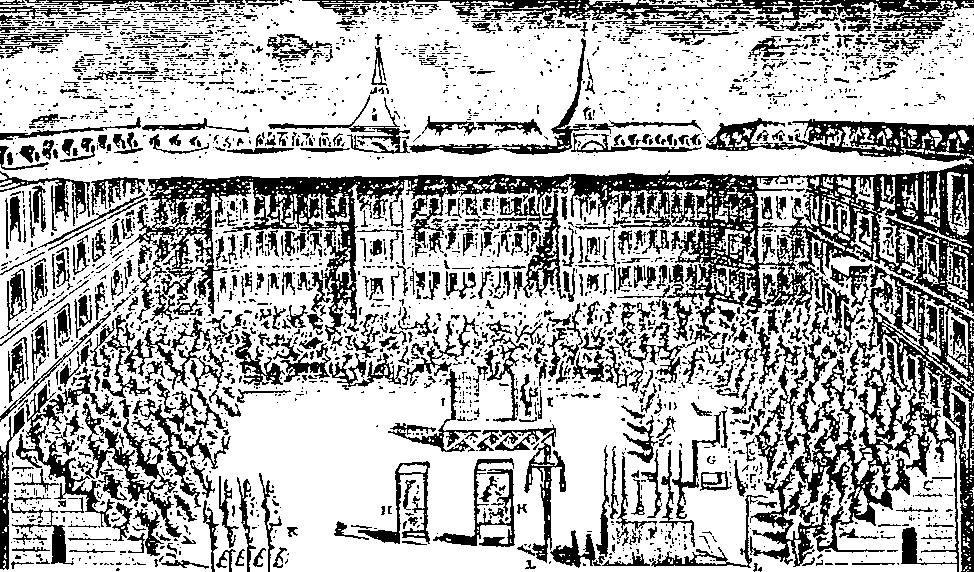 This Inquisitional tribunal, meeting in Madrid on June 30, 1680, sentenced 18 Marranos to be burned alive.