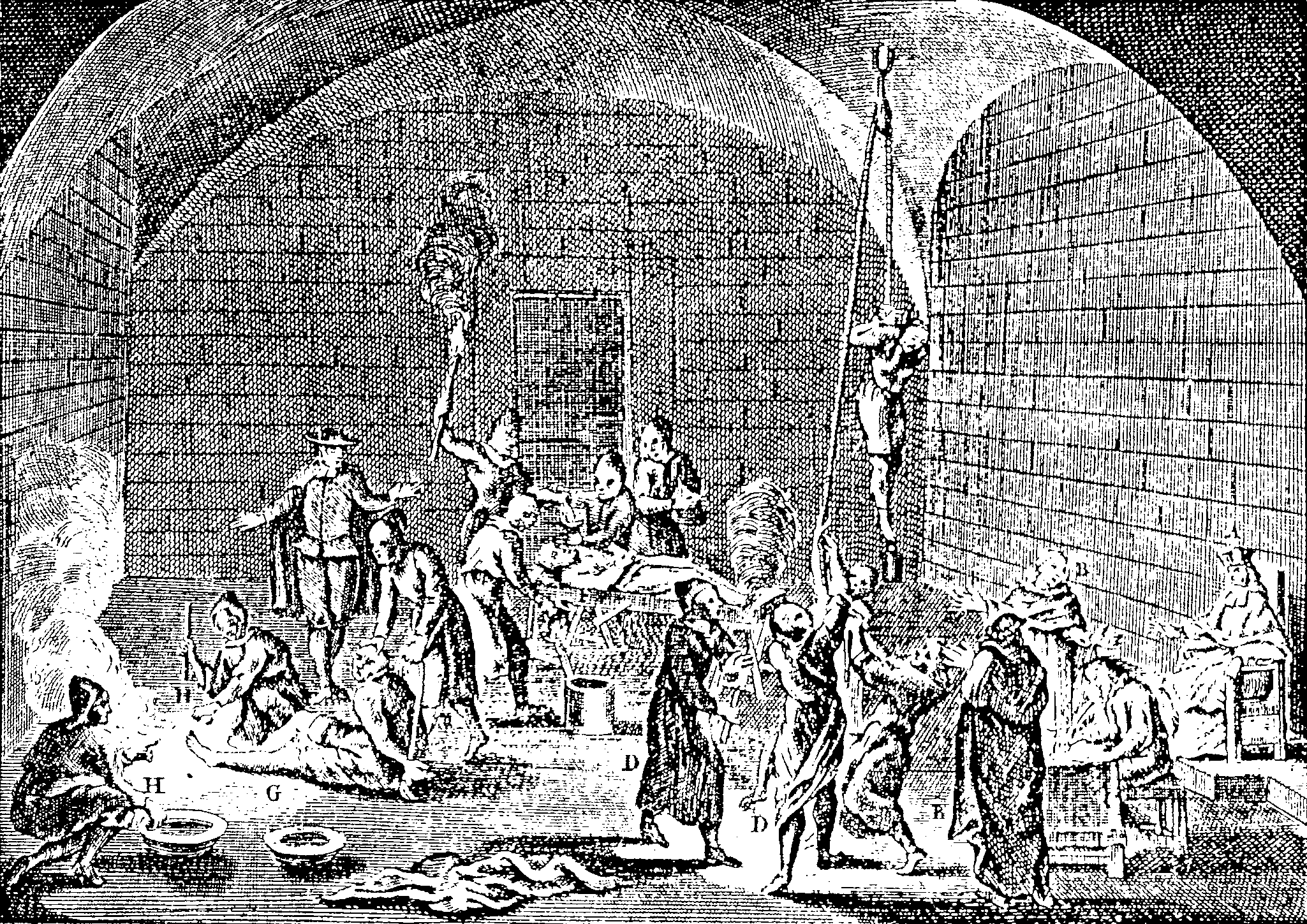 This fanciful English illustration purports to show an Inquisition torture chamber. Contrary to popular belief, inquisitors actually employed torture only on rare occasions.