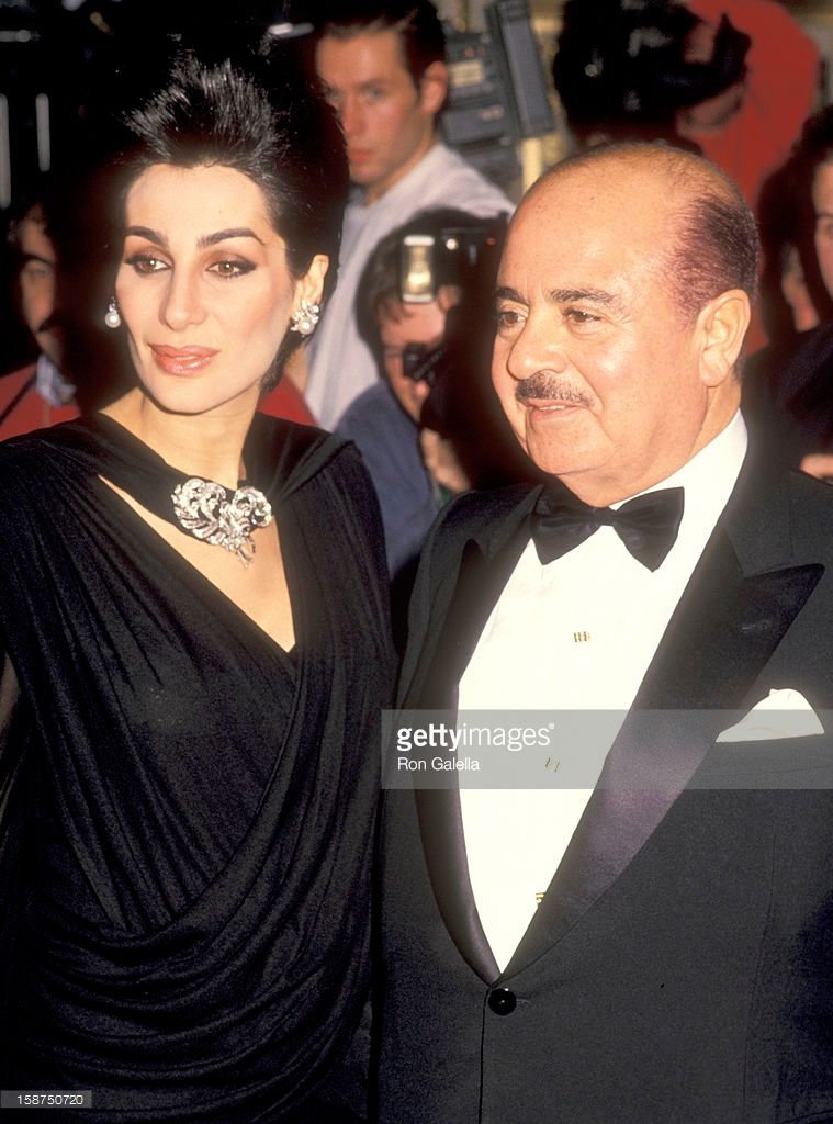 Khashoggi with then wife at Donald Trump's wedding to Marla Maples