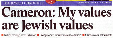 David Cameron - my values are Jewish