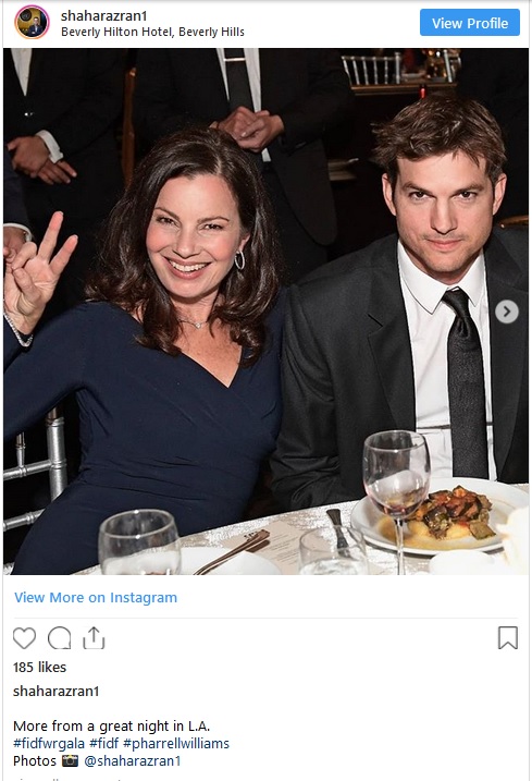 Ashton Kushter with Fran Drescher attending the Friends of the IDF (FIDF) Gala in Los Angeles 2018, pic from Instagram.