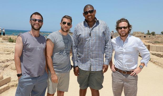 CSI Miami stars Carmine Giovinazzo, Jonathan Togo, Omar Benson Miller and AJ Buckley in Caesarea, Israel.
