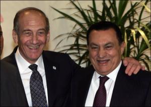 Olmert with Mubarak